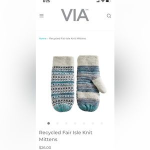 VIA Recycled Fair Isle Knit Mittens